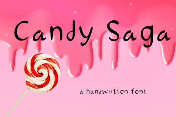 Candy Saga: A Charming Handwritten Font for Crafters